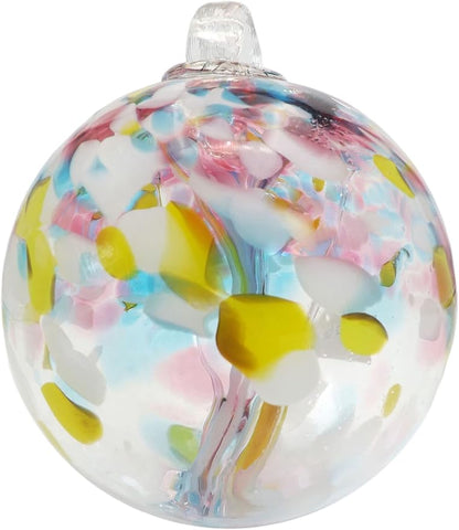 Dale Tiffany Hand Blown Glass, 6" Diameter Spring, Tree of Life Collection, Witch Globe Hanging Garden Indoor/Outdoor Decorative Ornament Gazing Ball