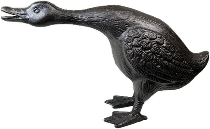 Vintage Cast Iron Goose Statue（18" Tall）- Handcrafted Feather Details, Realistic Garden Lawn Decor, Heavy Duty Outdoor Sculpture HC3267