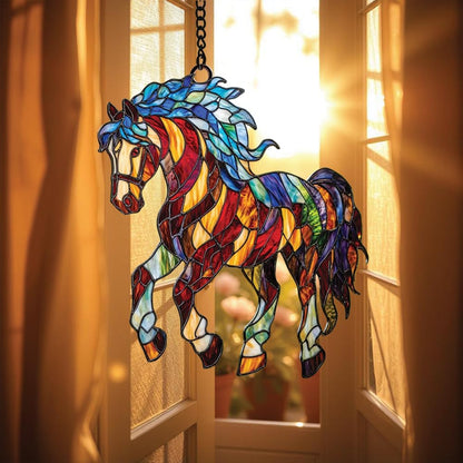 Equestrian Horse Acrylic Suncatcher Window Hanging Horse Light Catcher Home Decor Gift for Horse Lovers