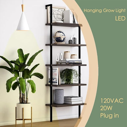 Hanging Grow Light, 20W Full Spectrum Pendant Grow Lights 15FT Power Cord, Decorative Grow Light for Indoor Plants, Flowers, Garden (Ceiling Mounted Hooks&Wall Mounted Bracket Included