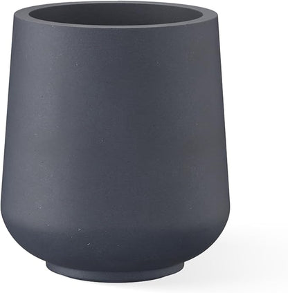 Kante 15.3" Dia Round Concrete Planter, Outdoor Indoor Large Plant Pots Containers with Drainage Hole and Rubber Plug for Home Garden Patio, Charcoal