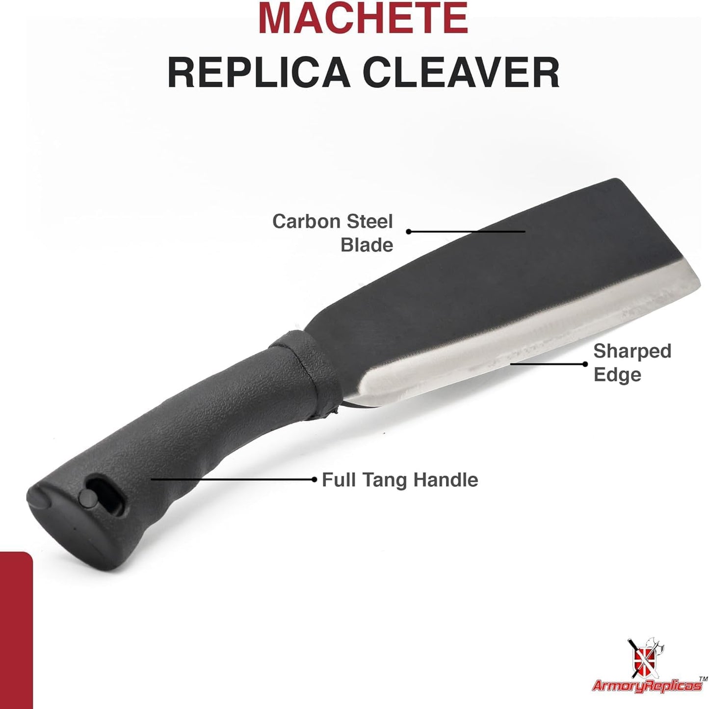 Armory Replicas - Wrong Turn Heavy Duty Compact Outdoor Cane Machete - 9" Razor Sharp Carbon Steel Blade, Durable Polycarbonate Handle