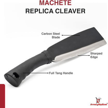 Armory Replicas - Wrong Turn Heavy Duty Compact Outdoor Cane Machete - 9" Razor Sharp Carbon Steel Blade, Durable Polycarbonate Handle