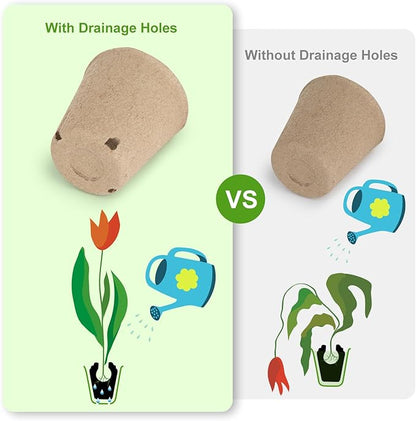 130 Pcs Organic Peat Pots, 3.15 Inch Nursery Pot, Round Plant Seedling Pots with Drainage Holes, Small Seed Starting Starter Tray Bulk, Garden Germination Container with 130 Planting Labels