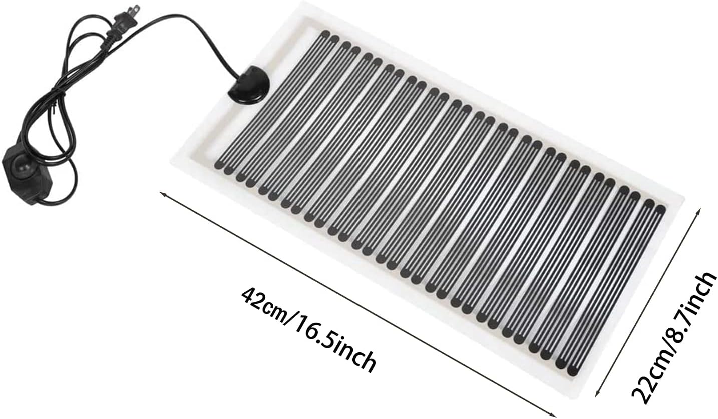 KABASI Reptile Heat Mats, 2nd-Gen 25W 16.5x8.7 inch Non-Adhesive Reptile Heating Pad with Temperature Adjustment, Waterproof Under Tank Terrarium Heating Mat for Tortoise Snakes