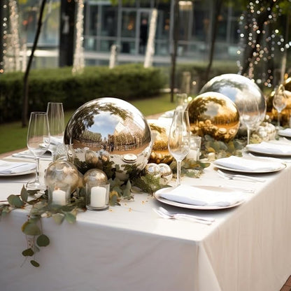 Balsa Circle 16 in Silver Stainless Steel Globe Gazing Reflective Mirror Balls Outdoor Garden Decor Centerpieces Wedding Party Events Reception Home Decorations Modern Ornaments Landscaping Accents
