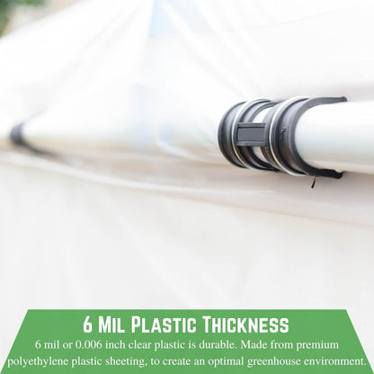 Farm Plastic Supply - Clear Greenhouse Plastic Sheeting - 6 mil - 4 Year UV Resistant Polyethylene Greenhouse Film, Replacement Cover, Hoop House Green House Cover for Gardening, Farming (24' x 50')