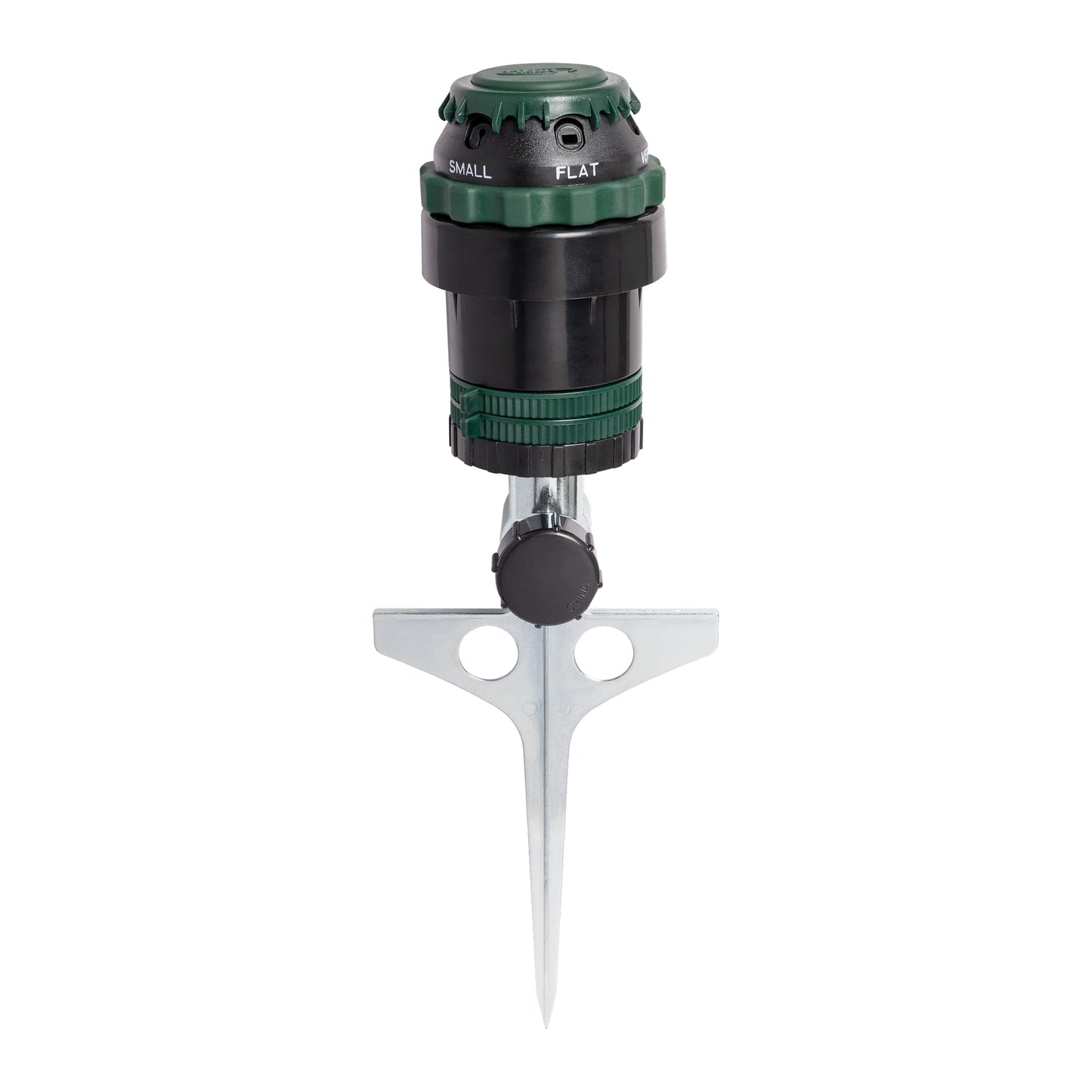 Orbit H2O-Six Gear-Drive Sprinkler on Metal T-Spike - Customizable Lawn Watering Coverage