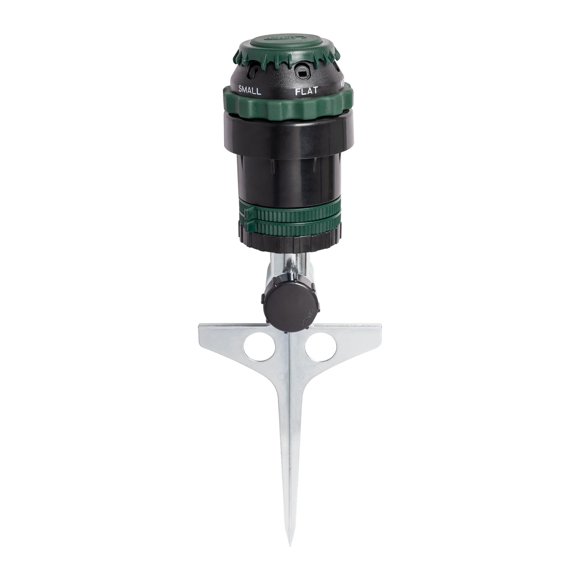 Orbit H2O-Six Gear-Drive Sprinkler on Metal T-Spike - Customizable Lawn Watering Coverage