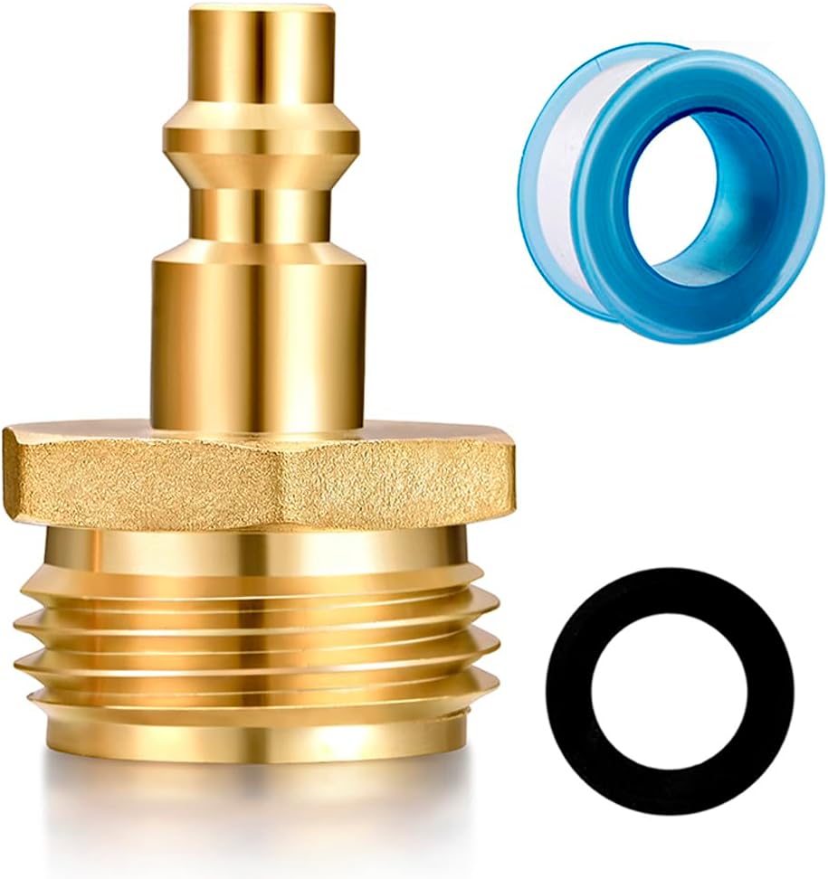 RV vent plug prevent freezing in winter helps drain water from water pipes, suitable for camping RVs, boats, garden hoses, water pipe Blow Out Plug brass quick connector (male)