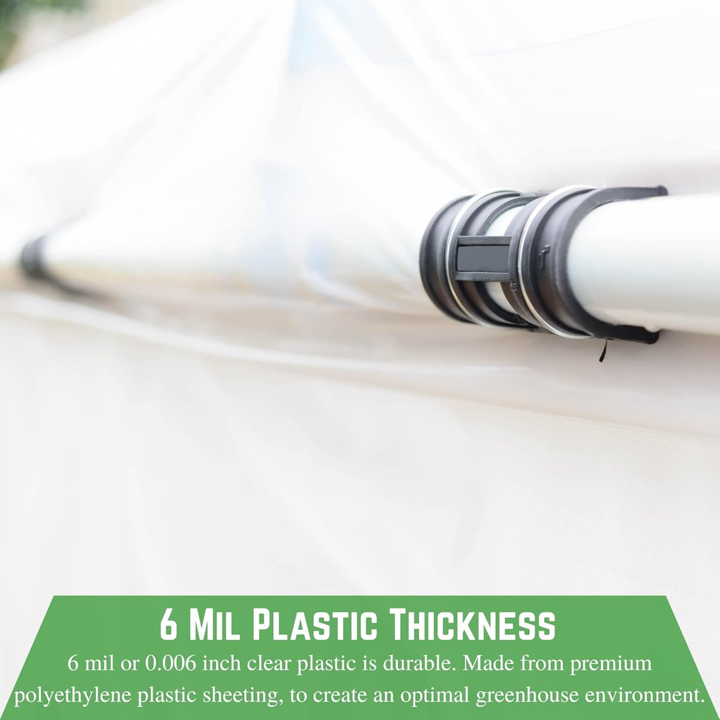 Farm Plastic Supply - Clear Greenhouse Plastic Sheeting - 6 mil - (25' x 60') - 4 Year UV Resistant Polyethylene Greenhouse Film, Hoop House Green House Cover for Gardening, Farming, Agriculture