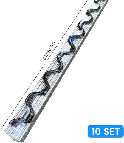10 Set Greenhouse Lock Channel and Spring Wire,1MM Thick Aluminum Alloy Lock Channel and PVC Coated Spring Wires for Fixing Greenhouse Plastic Cover and Shade Cloth,6.6 FT,10 Set