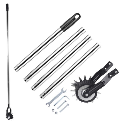 Edger Lawn Tool 67.3 Inch Manual Grass Edger with 4 Sections Stainless Steel Handle and Wheel, Rotary Garden Edging Tool for Landscaping, Sidewalk, Yard