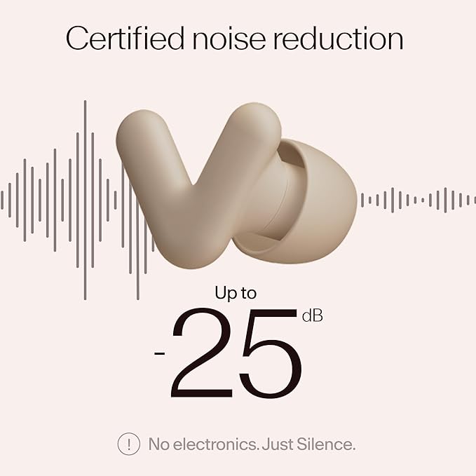 Alpine Silence Earplugs for Sleep, Focus & Travel - V-Shape Snug Fit & Soft Oval Tips – 4 Sizes
