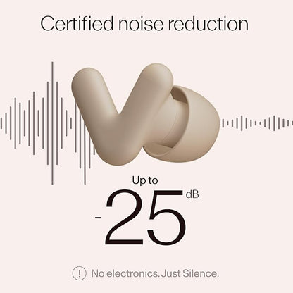 Alpine Silence Earplugs for Sleep, Focus & Travel - V-Shape Snug Fit & Soft Oval Tips – 4 Sizes