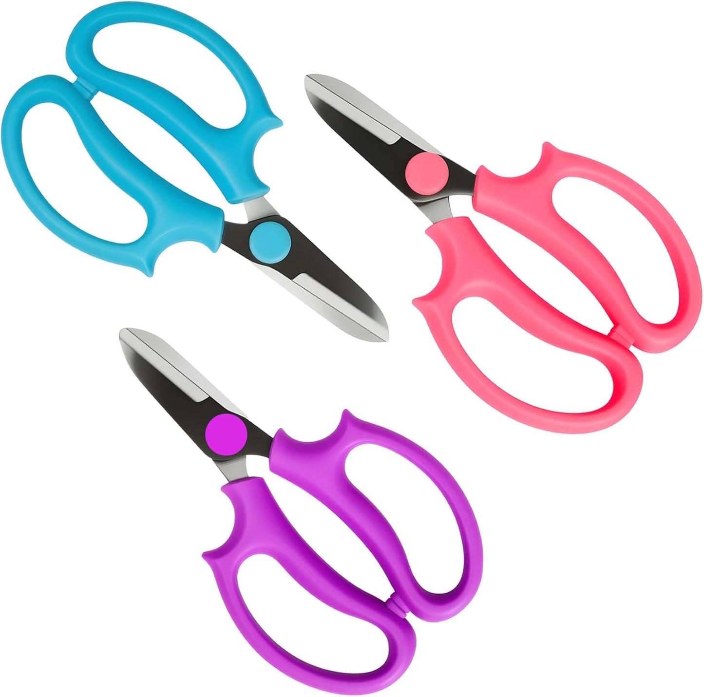Garden Flower Scissors,3 PCS Stainless Steel Fresh Flower Cutter with Comfortable Grip Handles, Floral Shears for Stems, Rose, Plant, Fruit Picking Trimming
