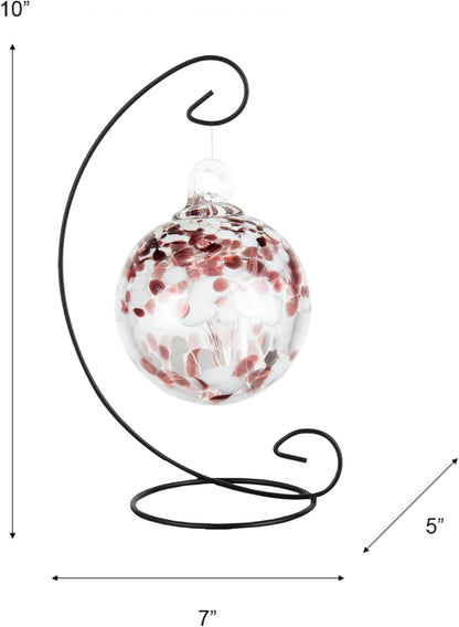Dale Tiffany AC24027-D4 Rainbow Tree of Life Hand Blown Art Glass Ornament Witch Globe Gazing Ball, 4" Diameter with Hanging Stand, Enchanted