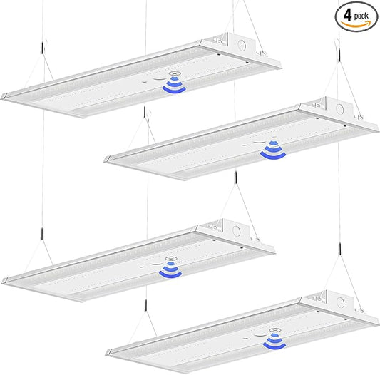 LED Linear High Bay Light 4-Pack, 300W 45000LM 0-10V Dimmable 5000K Daylight, Adjustable High Bay LED Shop Lights Lighting Fixtures for Garage Warehouse Workshop, UL