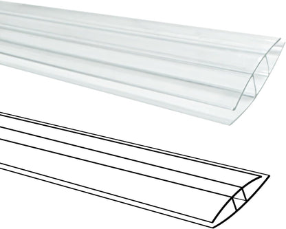10 PCS Polycarbonate Greenhouse H-Clip Connectors 4ft Length, Fits 0.32’’ & 0.4’’ Twin-Wall Polycarbonate Panels Duty Dust, Rain & Moisture Protection Durable (H-Clip 4' × 2.32’’ × 0.4’’)