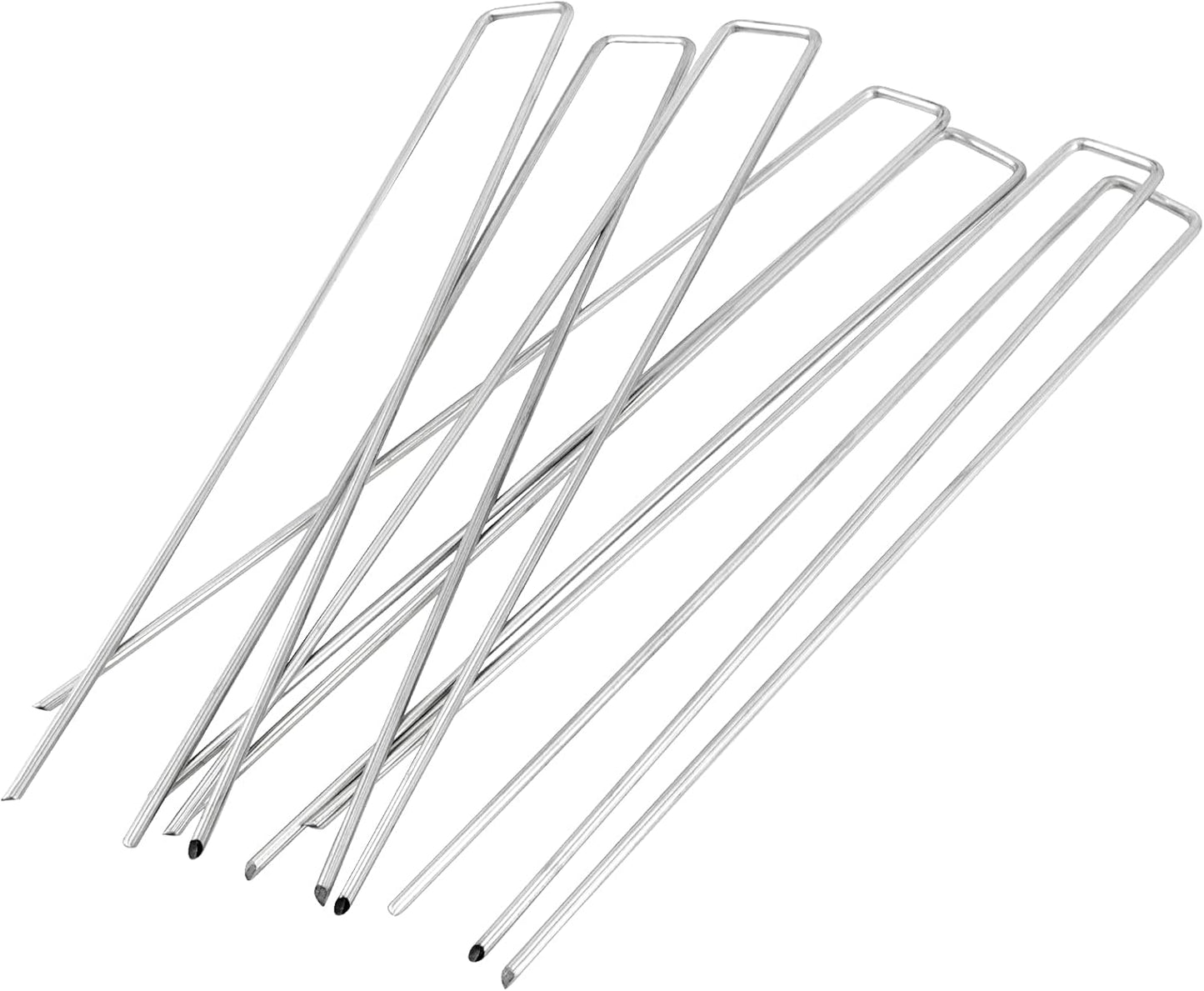 50 PCS 12 Inch 8 Gauge Garden Landscape Staples, Galvanized U-Shaped Landscape Pins, Garden Securing Stakes for Anchoring Landscape Fabric Irrigation Tubing Dog Fencing Weed Barrier Fabric