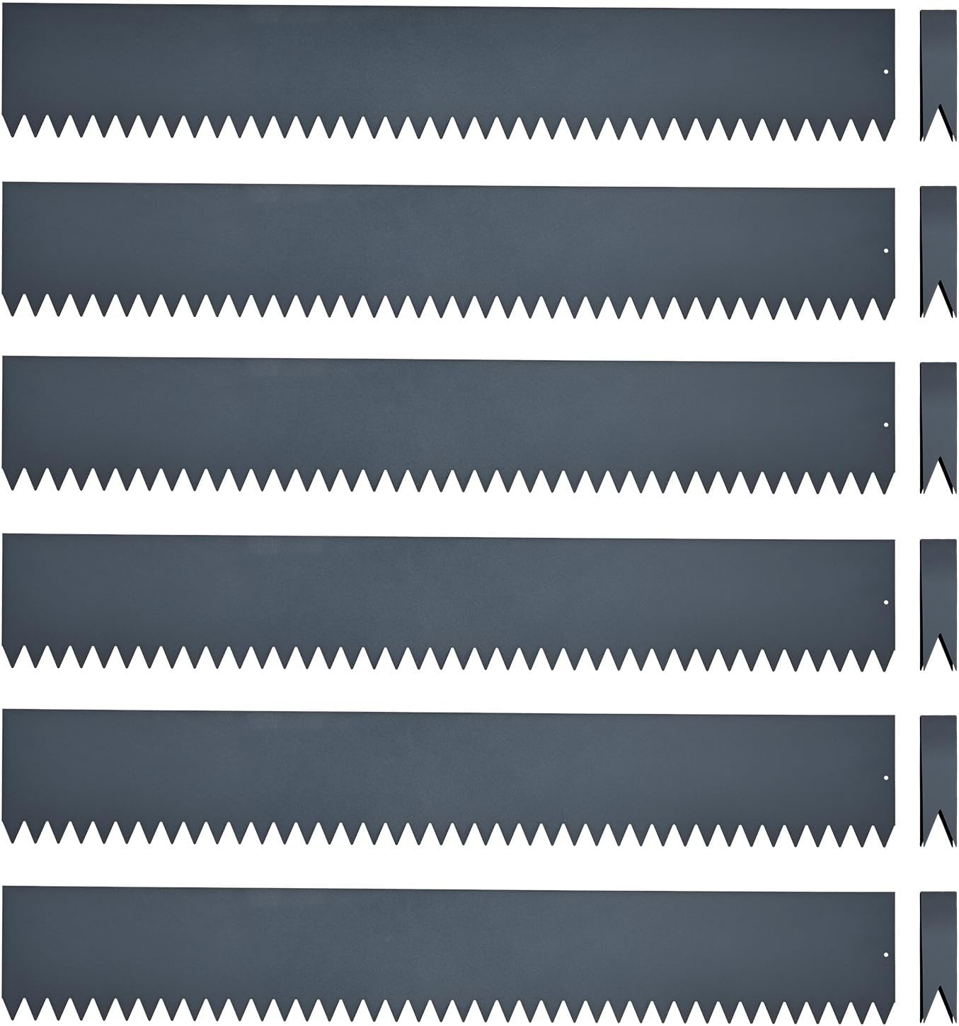 Landscape Edging Kit, Galvanized Steel Edging Landscape Lawn Edging Powder for Lawn Yard, Coated Bendable Metal Strips, No-Dig Hammer-in Edging Border w/Clips (6 INCH 6 PCS, Navy Blue)