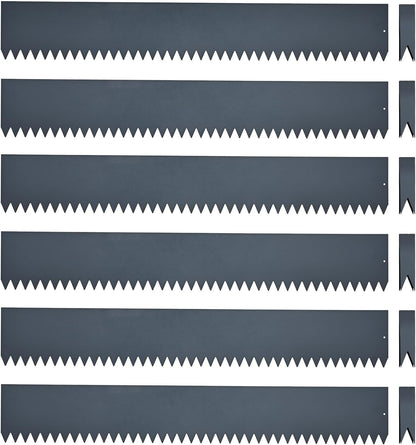 Landscape Edging Kit, Galvanized Steel Edging Landscape Lawn Edging Powder for Lawn Yard, Coated Bendable Metal Strips, No-Dig Hammer-in Edging Border w/Clips (6 INCH 6 PCS, Navy Blue)