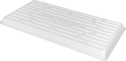SUNPACK 10" x 20" Heavy Duty Shallow Plastic Seed Starting Tray, White, 1" (Pack of 10) - No Drainage Holes, Perfect for Greenhouses or Indoor Gardening