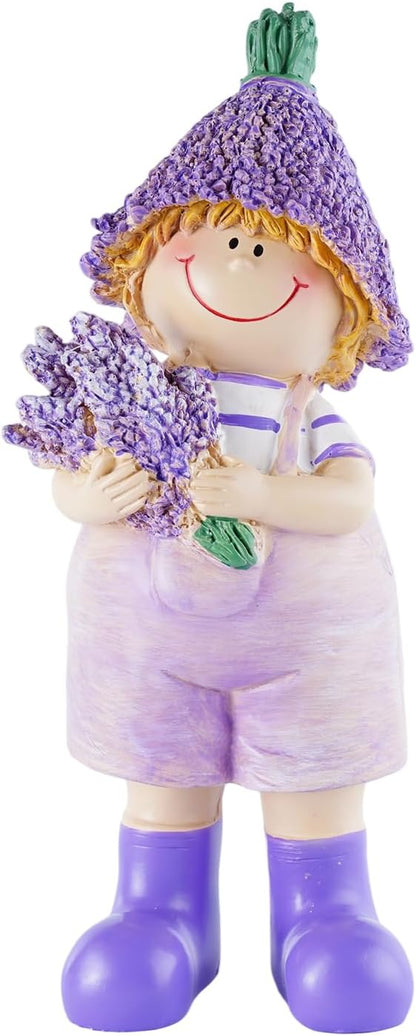 Lavender Series Resin Garden Statues - Couple Boy & Girl Decor, Ideal for Outdoor Patio, Lawn, Garden & Indoor Valentine's Day Home Decor, Ideal Gift for Mom, Dad & Friends