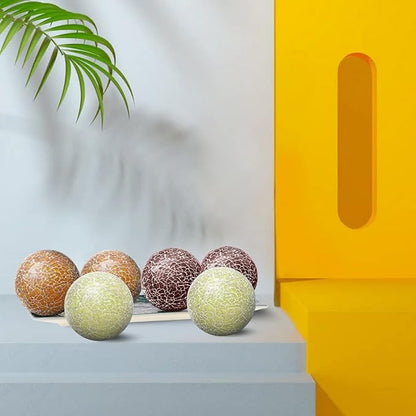 6 PCS 2.5inch Glass Decoration Orbs Set Glass Mosaic Sphere Balls Mix Color Bowls Vases Table Centerpieces Home Living Room Christmas Wedding Party Ornaments