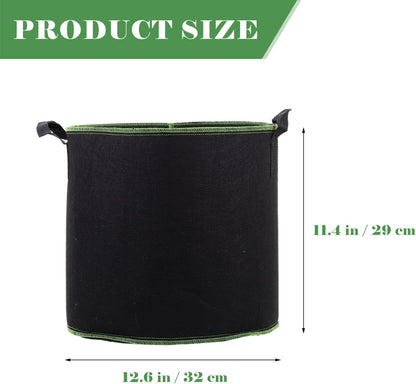 DOITOOL 5 Pack 5 Gallon Plant Grow Bags, Nonwoven Plant Fabric Pots with Handles, Vegetable/Flower/Plant Grow Bags for Nursery Garden Planting