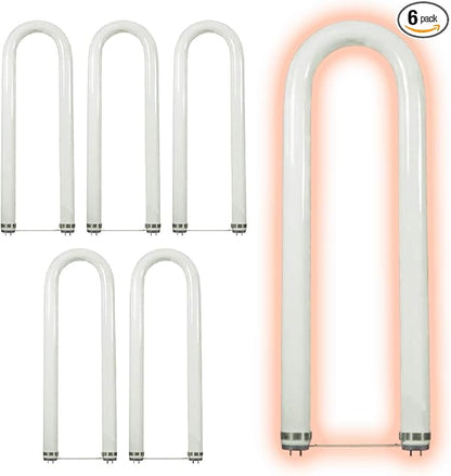GoodBulb 100-Watt 6 Inch T12 Fluorescent U-Bend Light Bulb 4100K Cool White Light Color Medium Bi-Pin Base High Output 6333 Lumens 10000 Life Hours 62 CRI Pack of 6 Bulbs