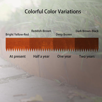 Corten Steel Landscape Edging, 40" L x 6" H, 18 GA Thickness, 18 Pack + 19 Stakes, Enhance Garden, Yard, Park, Lawn, Plants & Vegetables w/Long-Lasting Rust-Finish Cor-Ten Edging