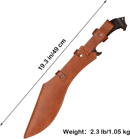 Full Tang Manganese Steel Machete Sword with Sheath for Collection, Practice, Outdoor Use-19.3 Inch