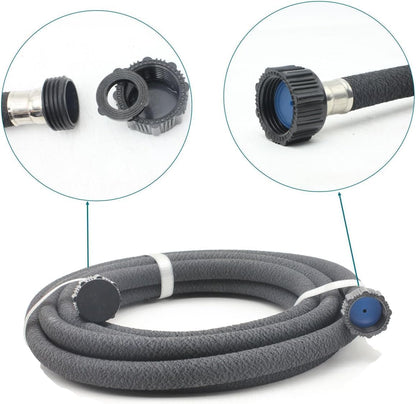 Soaker Hose with Connector 5/8in Diameter 25FT 50FT Black Garden Water Hose Flower Bed and Lawn Lightweight Hose (25FT)