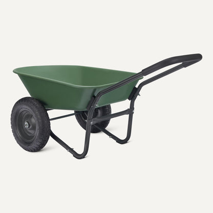 Amazon Basics Garden Wheelbarrow, Heavy Duty, 330 Pounds Capacity, 3.7 Cubic Feet, 26.8W x 53.9D x