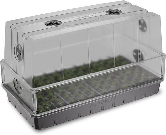 AC Infinity Large Humidity Dome, Heavy-Duty Germination Kit with 3 mm Thick Clear Dome, Sturdy Drip