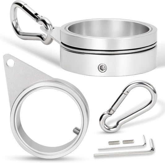 2" Large Flag Pole Rings, 2 Pcs Aluminum Alloy Spinning Flag Pole Ring Clips Swivels, 360° Rotating