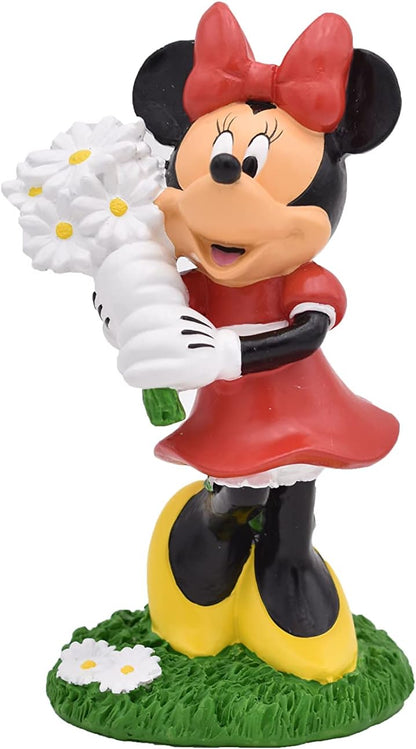 Disney Minnie Mouse Picking Daisies Everyday Outdoor Garden Statue, 6 inches Tall, Officially Licensed Disney Product