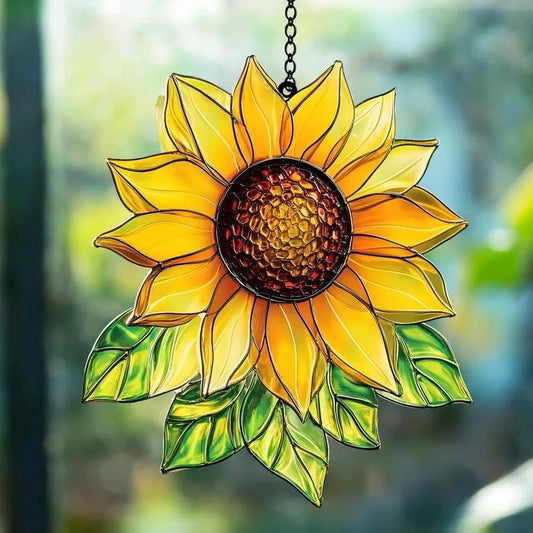 Sunflower Suncatcher Window Hanging Ornament Flowers Indoor Outdoor Home Flower Garden Decor Sun