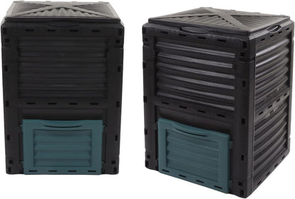 Large Capacity Compost Bin with Vent and Hinged Cover for Kitchen Garden Outdoor