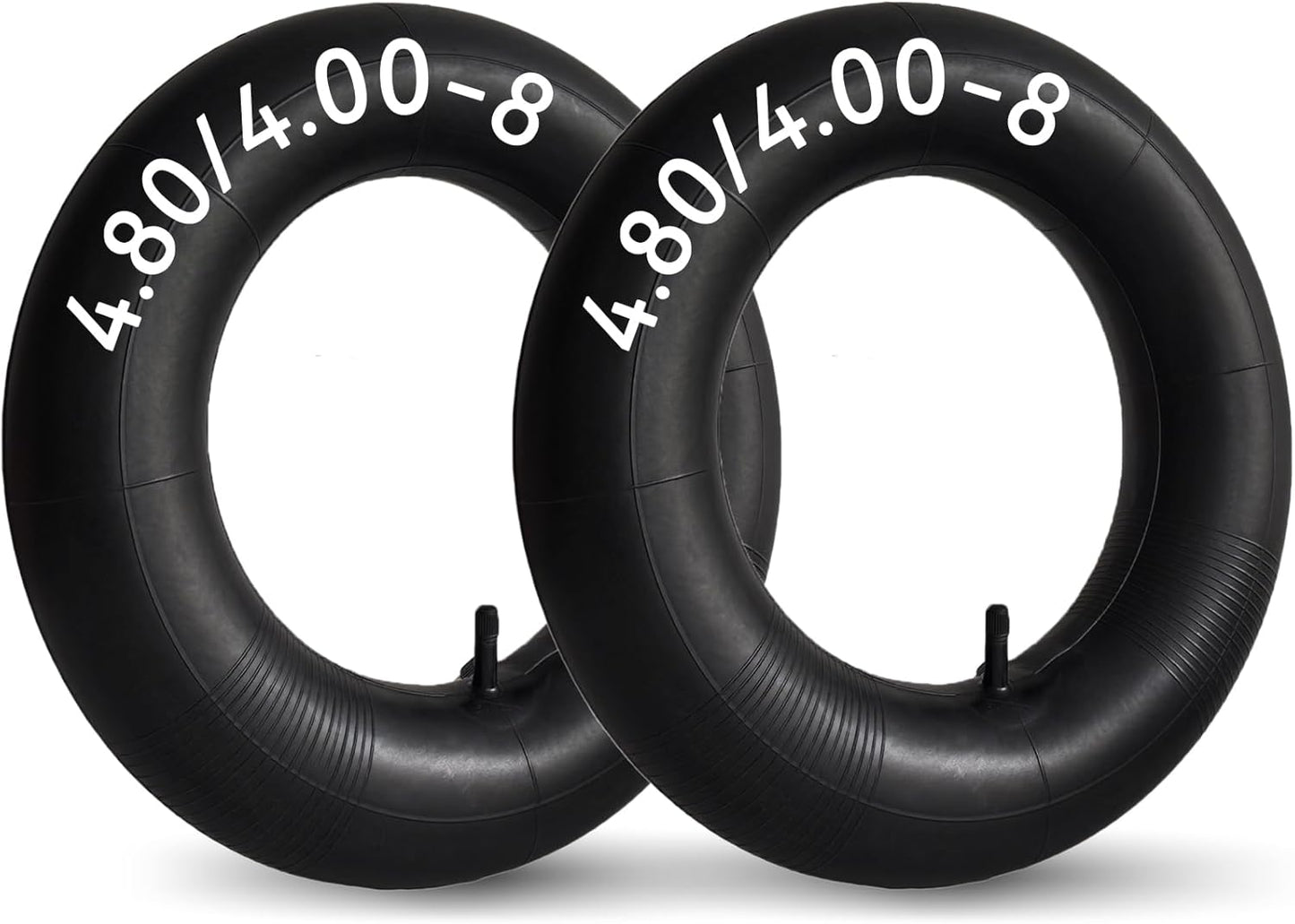 4.80/4.00-8" Inner Tubes 480/400-8 Tire Tube 4.80-8 4.00-8 Replacement Tube for Wheelbarrows, Mowers, Hand Trucks, Dollies, Straight Valve Stem (2-Pack)
