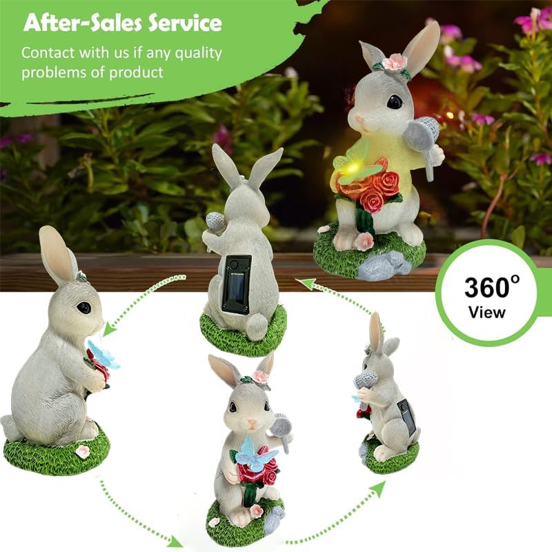 Solar Garden Decor Statues Outdoor, Birthday Gifts for Women Mom Grandma Senior Elder, Ornament for Balcony, Garden, Patio, Yard, Lawn