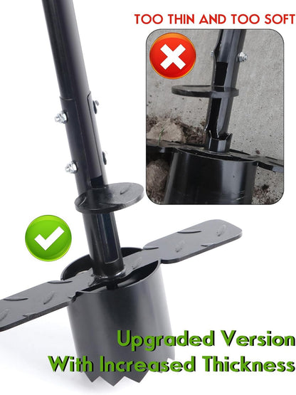 Bulb Planter Tool Long Handle, Grass Plugger Tool, Serrated Base Gardening Sod Plugger, Heavy Duty Bulb Planter Tool for Digging, Weeding, Soil Sampler, Transplanting, Sod Plugger