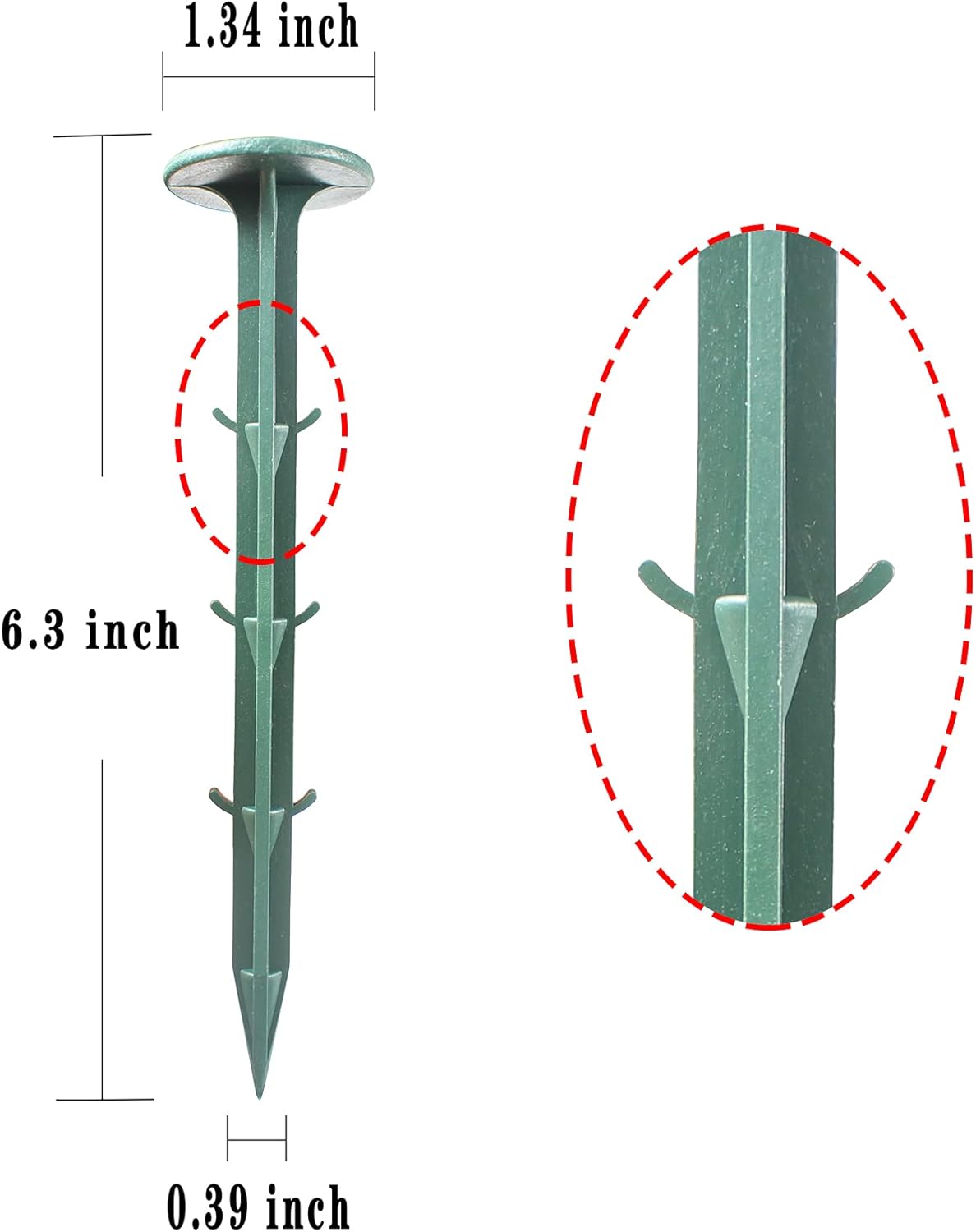 6-Inch Plastic Stakes Sturdy Plastic Stakes Anchors Rustproof for Holding Down Landscape Fabric Lawn Edging,Weed Barrier, Tents,Game Nets and Rain Tarps (200)