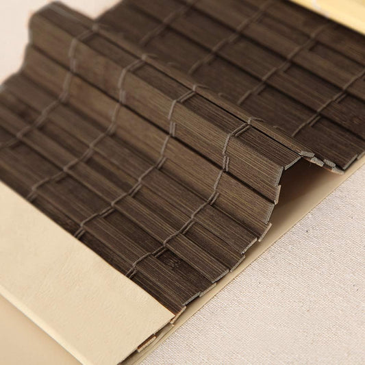 LETAU Cordless Wood Window Roller Shades, Bamboo Light Filtering Window Blinds for Indoor Home, Office, Kitchen, Pattern 4