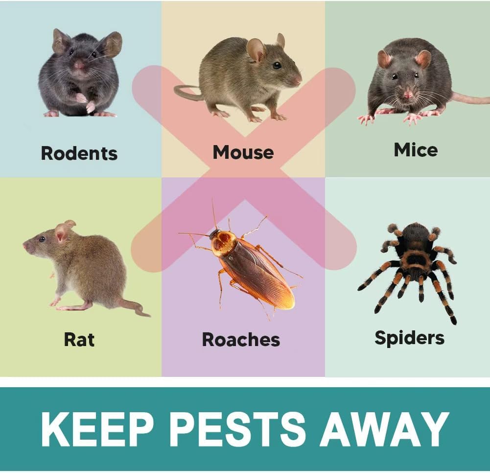 Pest Control Pouches, Mouse Repellent Repel Mice, Mouse, Rats, Ants, Roaches, Spiders, Moths & Other Pest, Rat Repellent Safe for Kids & Pets, Mice Repellent Indoor- 10 Pouches