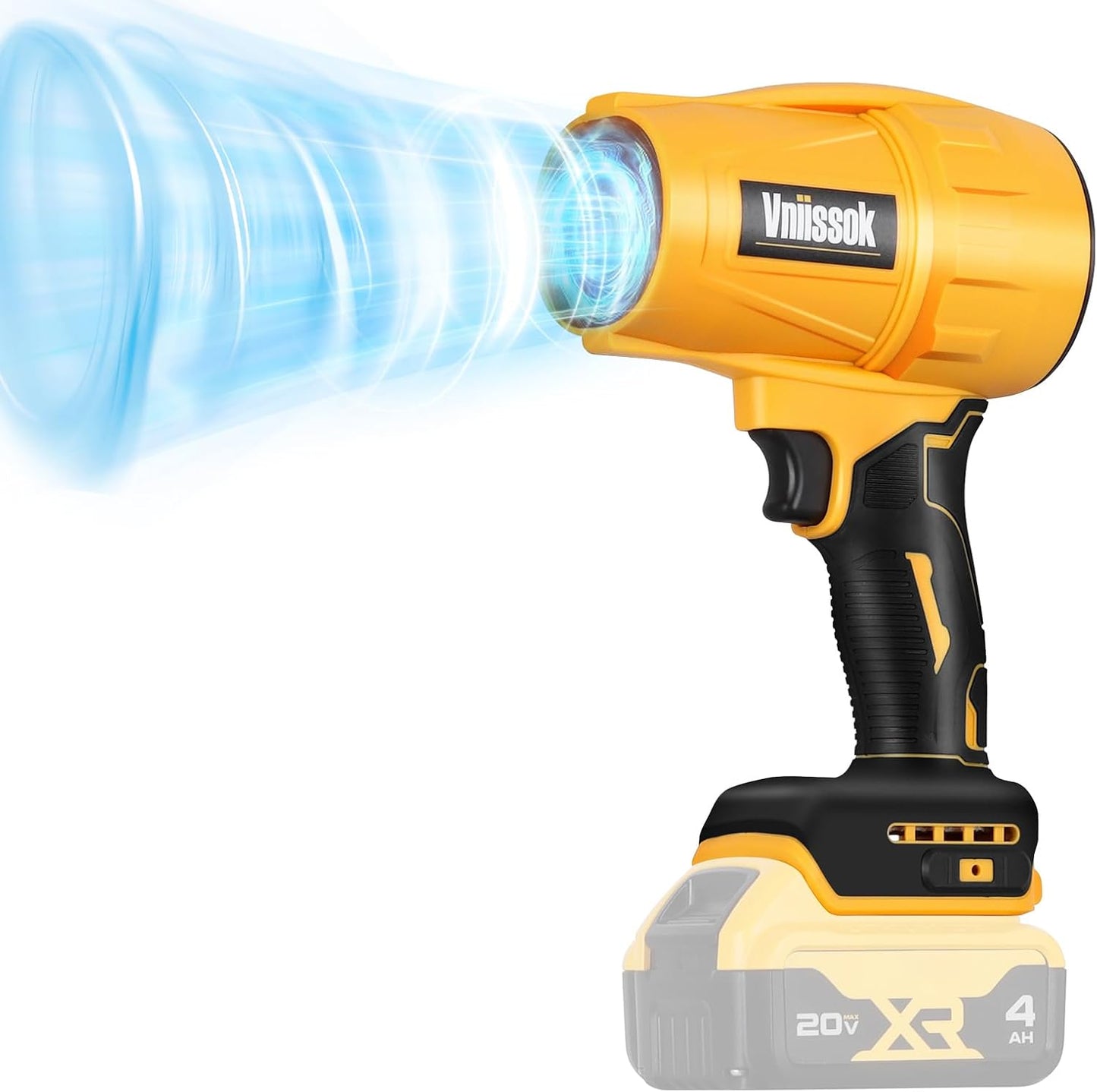 Electric Cordless Leaf Blower Dust Blower for DEWALT 20V Battery, High-Speed Motor Handheld Jet Fan Air Blower for Patio Cleaning, Lawn Care, Blowing Leaves and Dust (Brushed Leaf Blower)