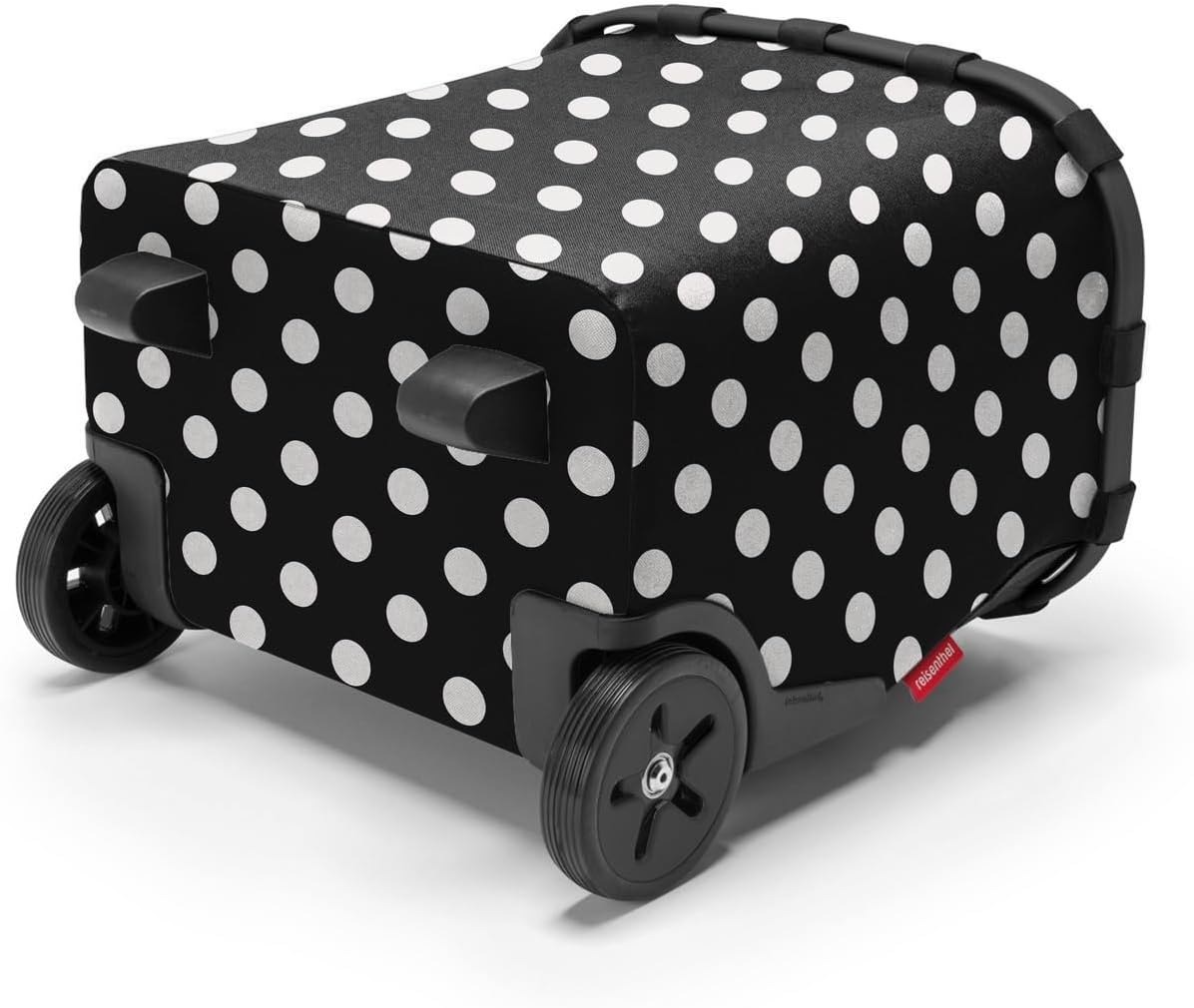 reisenthel carrycruiser dots White - Portable Shopping Trolley with Sturdy Aluminum Frame, Shoulder Strap and Removable mesh Inner Bag -Water-Repellent