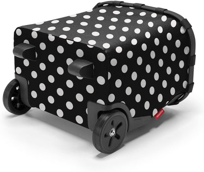 reisenthel carrycruiser dots White - Portable Shopping Trolley with Sturdy Aluminum Frame, Shoulder Strap and Removable mesh Inner Bag -Water-Repellent