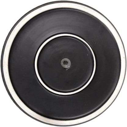 Amazon Basics Fluted Ceramic Round Planter, 10-Inch, Black